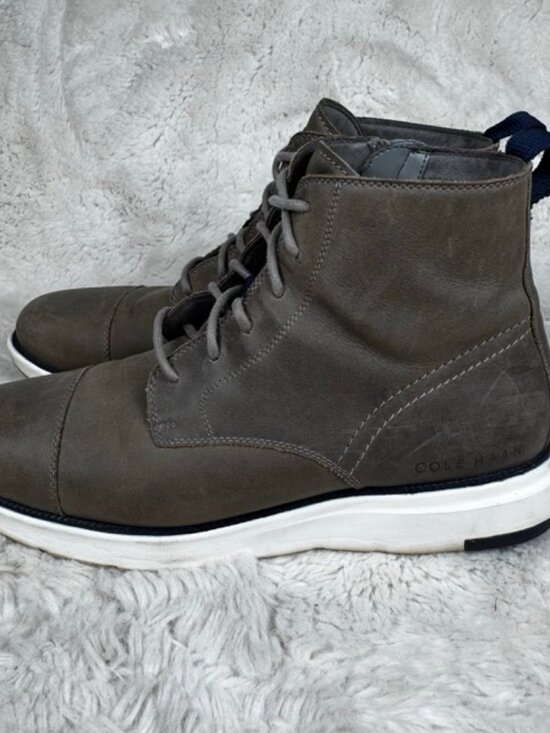 Cole Haan Grand 360 Men\'s 11.5M Gray Dress Office Ankle Chukka Boots Side Zip main image 6